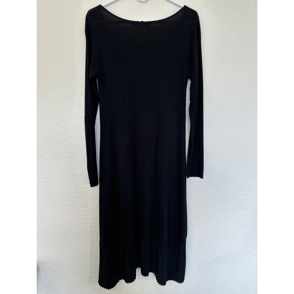 Moloko Womens Dress Pleated Artsy Lagenlook Long Sleeve Size M Black Stretch - Picture 2 of 12